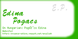 edina pogacs business card